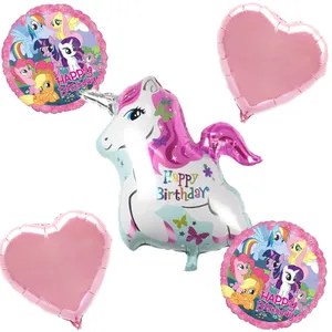بادکنک فویلی 5تکه پونی مدل Unicorn سایز 150