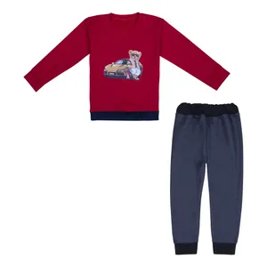 ست سویشرت و شلوار پسرانه مدل ماشین A1