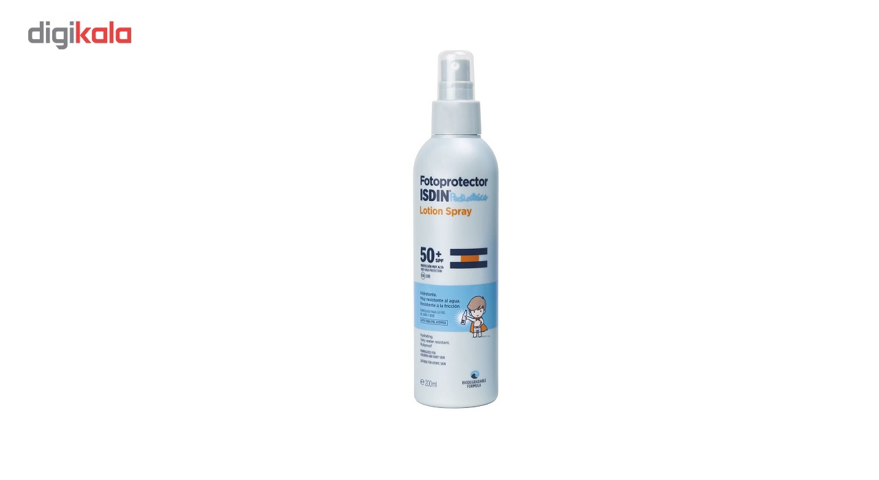 اسپری ضد آفتاب ایزدین مدل Lotion spray kids spf 50 حجم 200 میلی لیتر