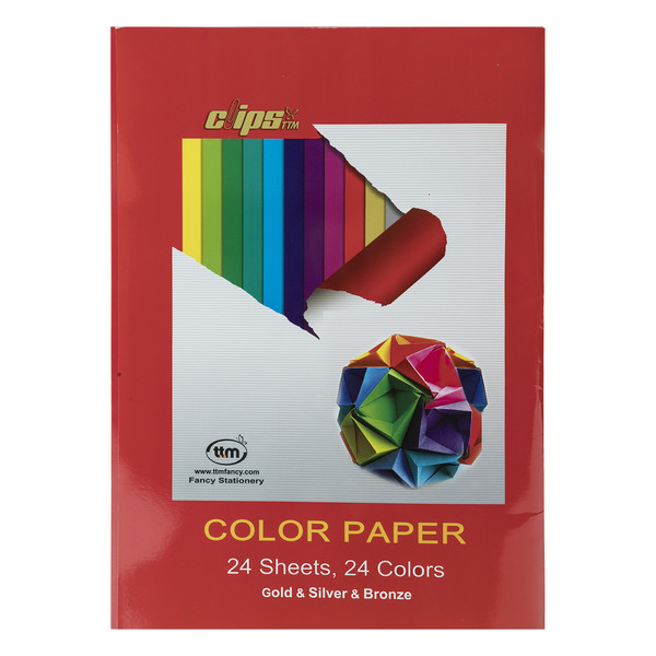 کاغذ رنگی 24 رنگ کلیپس