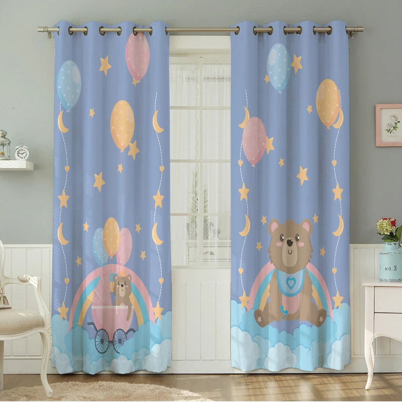 پرده نیروانا طرح  کودک مدل مخمل کد 4986سایز 140×280 سانتی متر