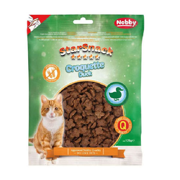 تشویقی گربه نوبی مدل اسنک طعم اردک وزن 125 گرم