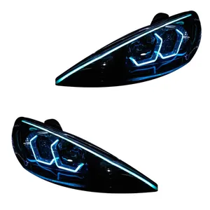 چراغ جلو خودرو گروه پژوهش صنعت مدرن مدل 3D-Angry-Ice مناسب برای پژو 206 بسته دو عددی