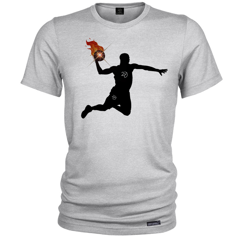 تی شرت آستین کوتاه مردانه 27 مدل Basketball Fire کد MH1410