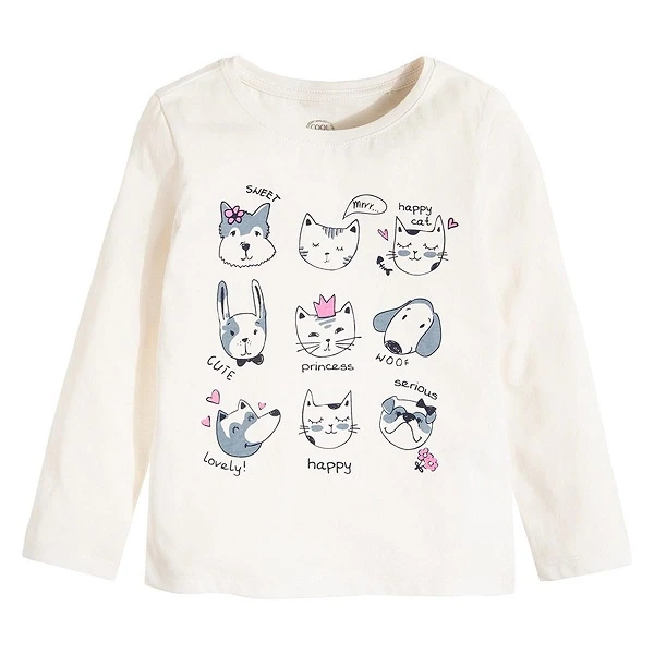 تی شرت آستین بلند دخترانه کول کلاب مدل BCG1915465