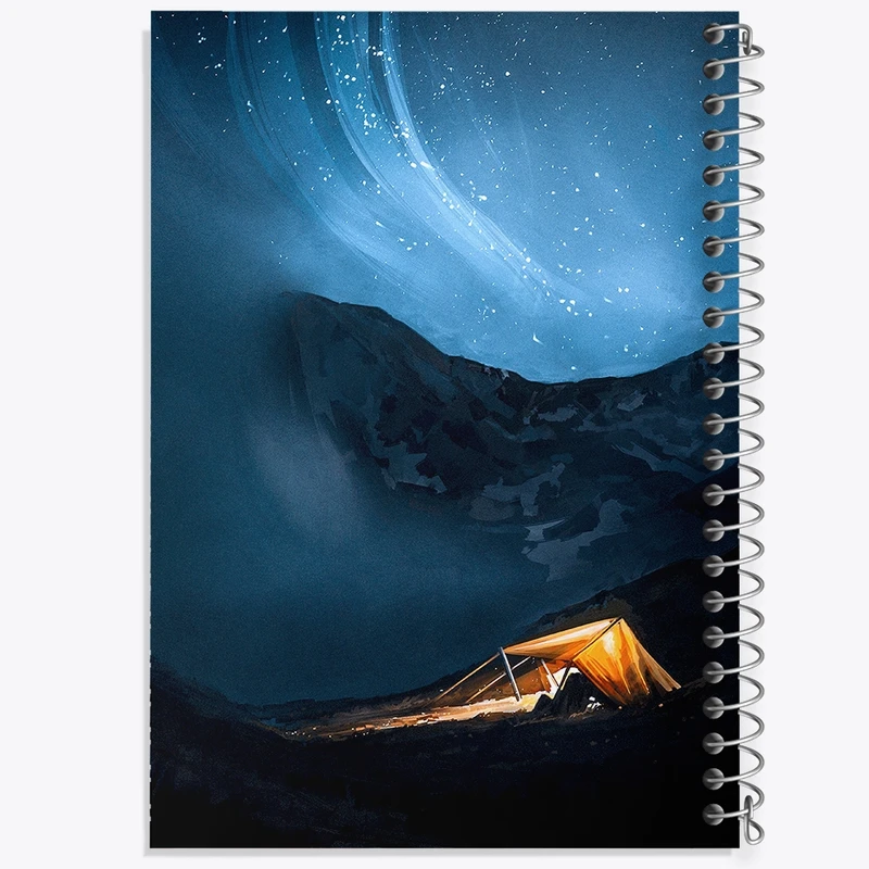 دفتر ژورنال نویسی 50 برگ خندالو مدل نقطه ای طرح کمپینگ (Camping) کد F341