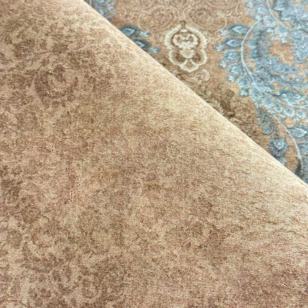 فرش ماشینی 1200 شانه فرش پردیسان دلیجان زمینه کرم حاشیه طوسی کد b1039