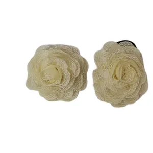 کش مو دخترانه مدل رز پارچه ای بسته 2 عددی
