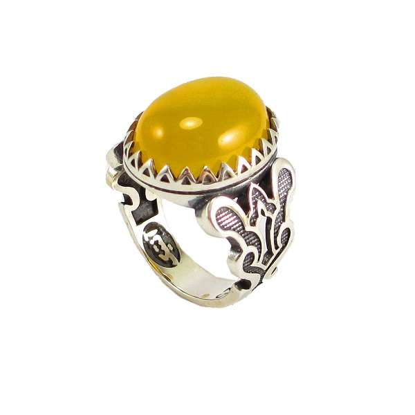 انگشتر نقره مردانه پارلا گوهر مدل شرف الشمس کد 3793