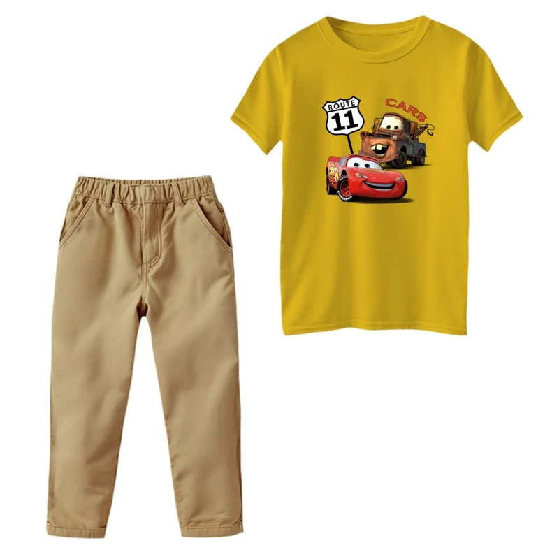 ست تی‌شرت و شلوار پسرانه مدل ماشین ها