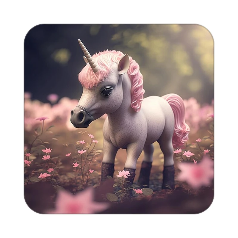 زیر لیوانی کاکتی طرح اسب تک شاخ و یونیکورن مدل mp30967