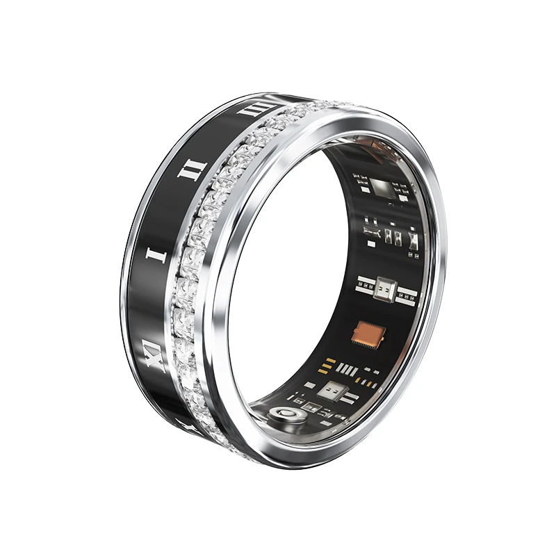 حلقه هوشمند اسمارت رینگ مدلV2-diamond رنگ نقره ای مشکی