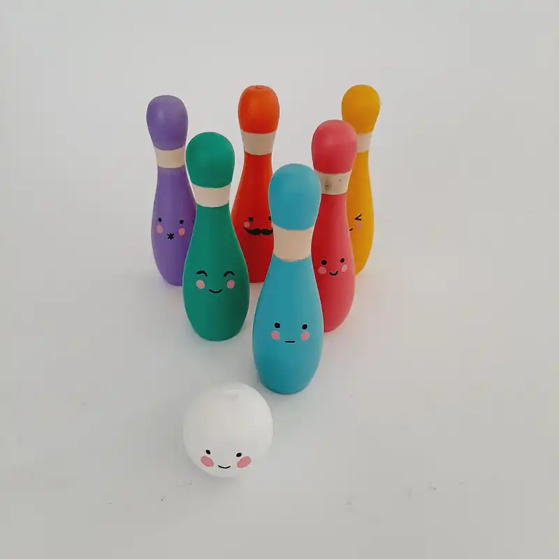 اسباب بازی چوبی مدل بولینگ کد WBO03 مجموعه 6 عددی