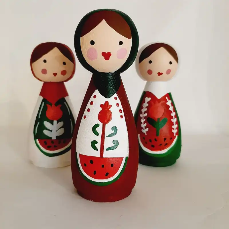 اسباب بازی چوبی مدل پری های هندونه ای مجموعه 3 عددی