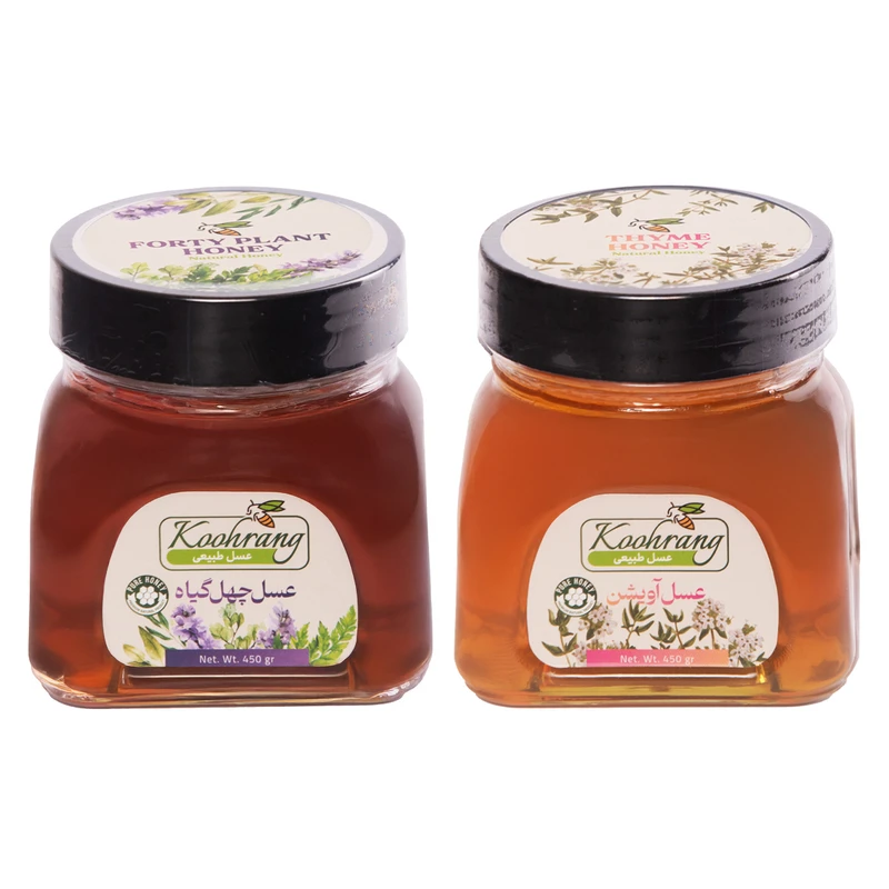 عسل طبیعی چهل گیاه رویال کندو کوهرنگ - 450 گرم به همراه عسل طبیعی آویشن رویال کندو کوهرنگ - 450 گرم