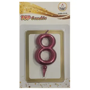 شمع تولد مدل متالیک عدد 8
