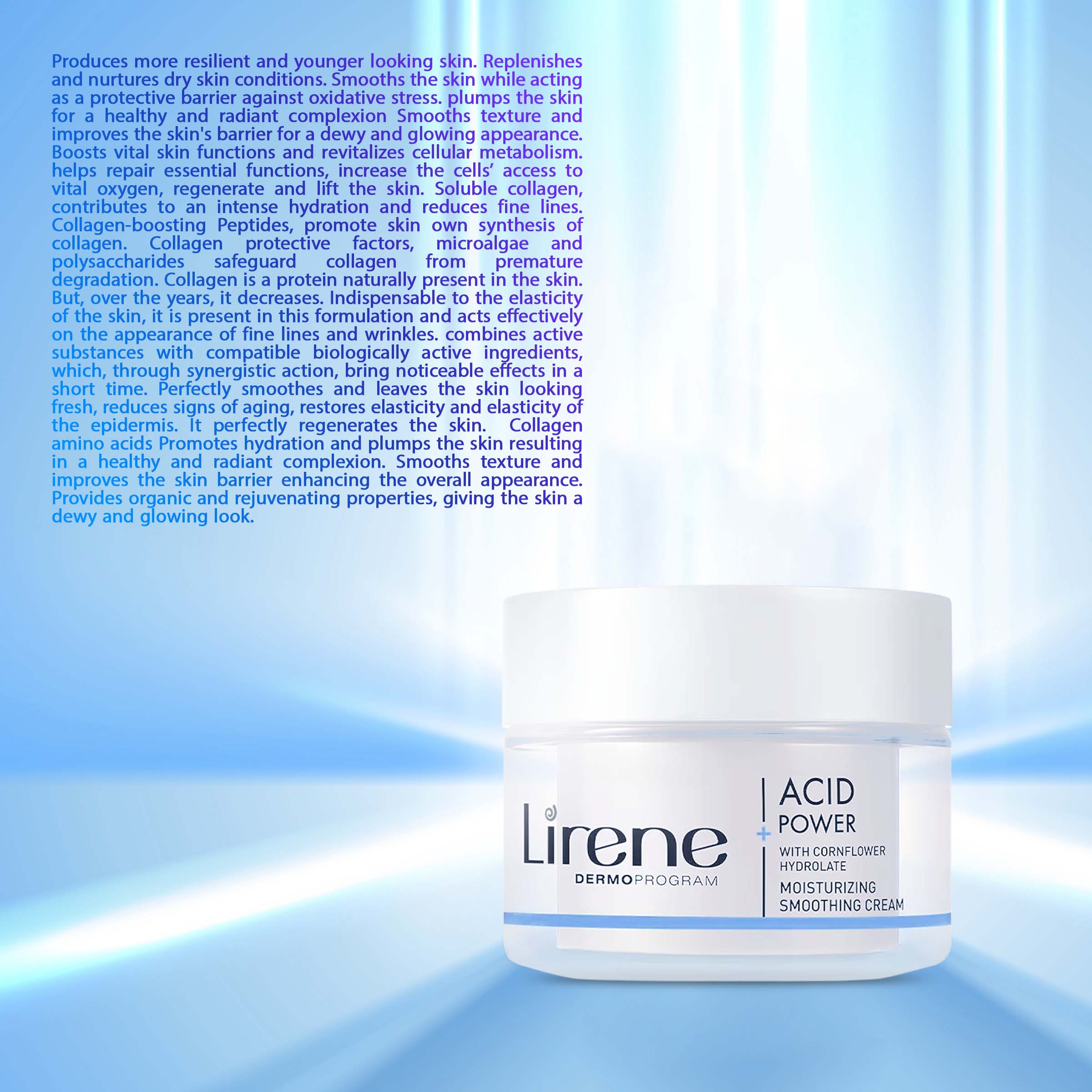 کرم آبرسان دست و صورت لایرن مدل ضد پیری مناسب انواع پوست حجم 50 میلی لیتر