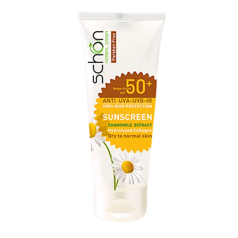 کرم ضد آفتاب رنگی شون  SPF50 مدل Chamomile extract مناسب پوست های خشک و معمولی حجم 50 میلی لیتر