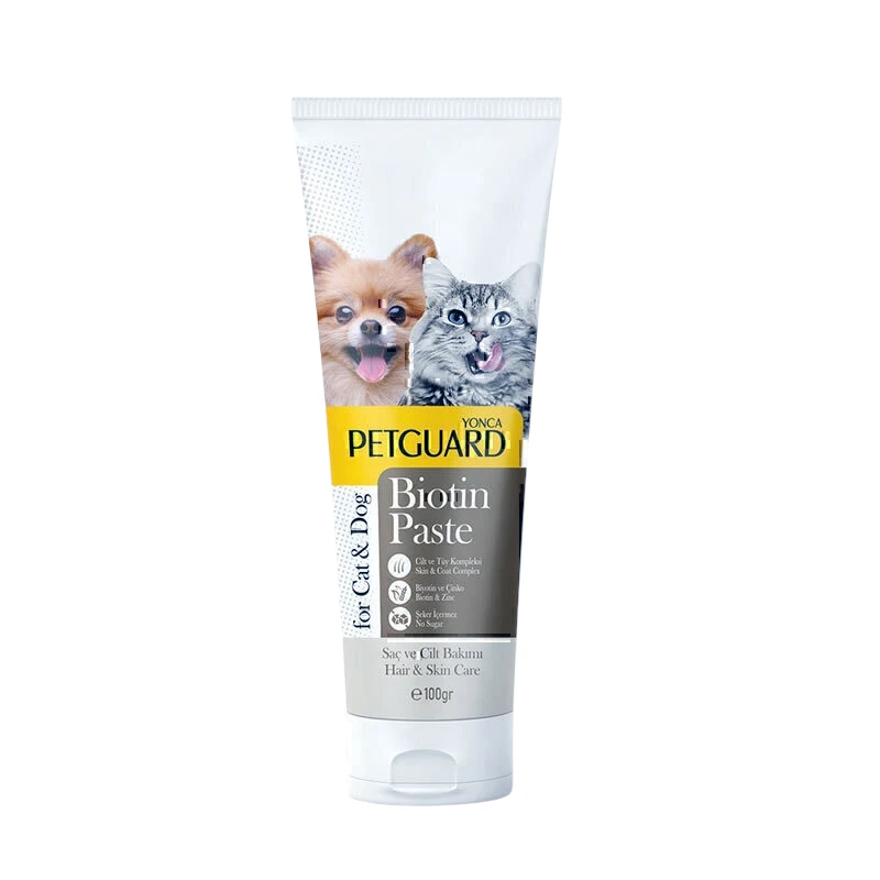 خمیر تقویت پوست و مو سگ و گربه پت گارد مدل بیوتین حجم 100 گرم