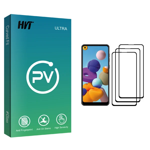 محافظ صفحه نمایش اچ وی تی مدل PV glass مناسب برای گوشی موبایل سامسونگ Galaxy A21 بسته سه عددی
