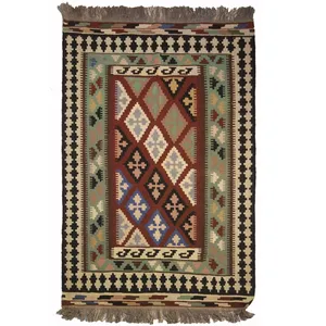 گلیم دستبافت دومتری نرمین کسا طرح سنتی کد NKP.B 113