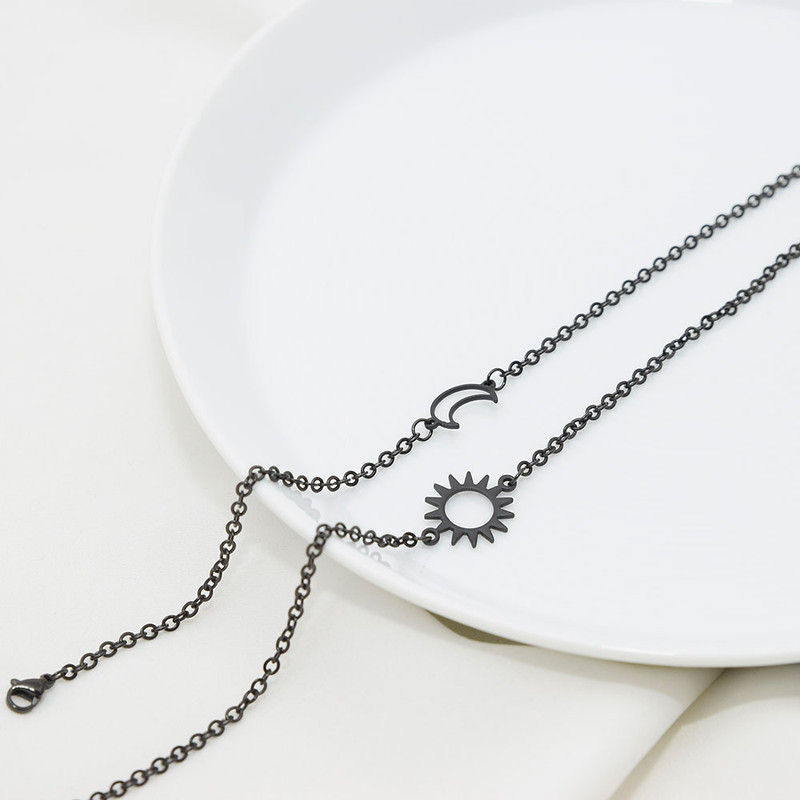 دستبند دلنار گالری مدل ماه و ستاره مکمل مجموعه 2 عددی