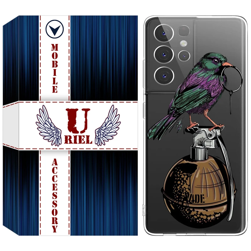 کاور یوریل مدل Clear کد 31 طرح پرنده مناسب برای گوشی موبایل سامسونگ Galaxy S21 Ultra