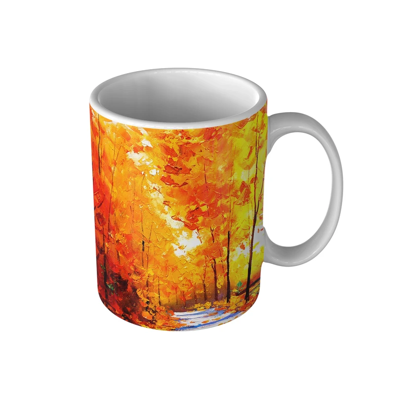 ماگ مدل MG1061 طرح نقاشی برگ های پاییزی و درخت