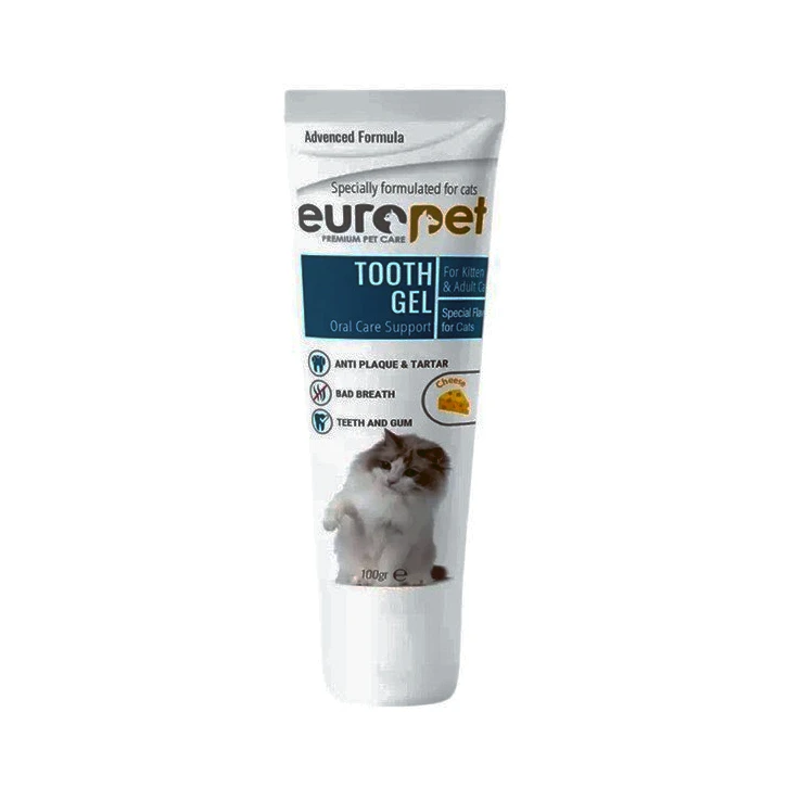 خمیر دندان گربه یوروپت مدل TOOTH GEL طعم پنیر وزن 100 گرم