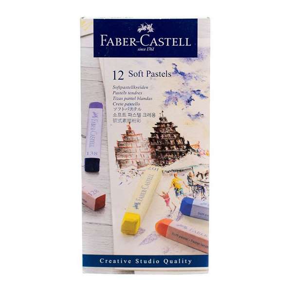پاستل گچی 12 رنگ فابر کاستل مدل faber-12 پاستل گچی 12 رنگ فابر کاستل مدل faber-12