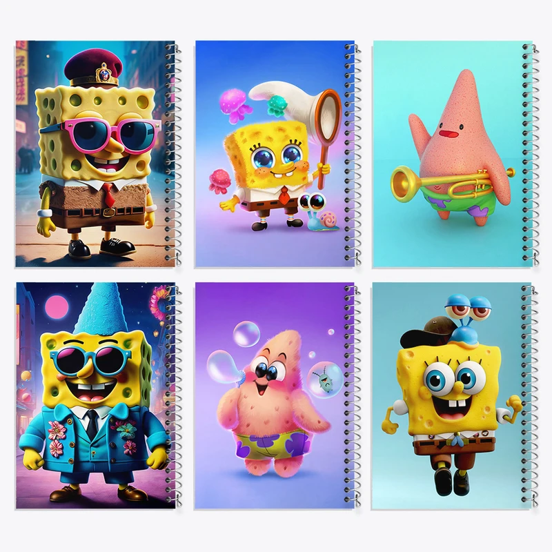 دفتر مشق 50 برگ خندالو طرح باب اسفنجی و پاتریک کد 913 مجموعه 6 عددی