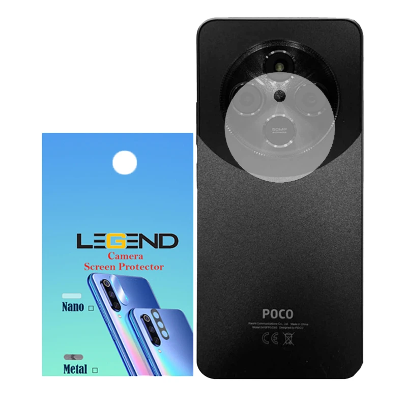 محافظ لنز دوربین لجند مدل نانوگلس مناسب برای موبایل شیائومی Poco C75