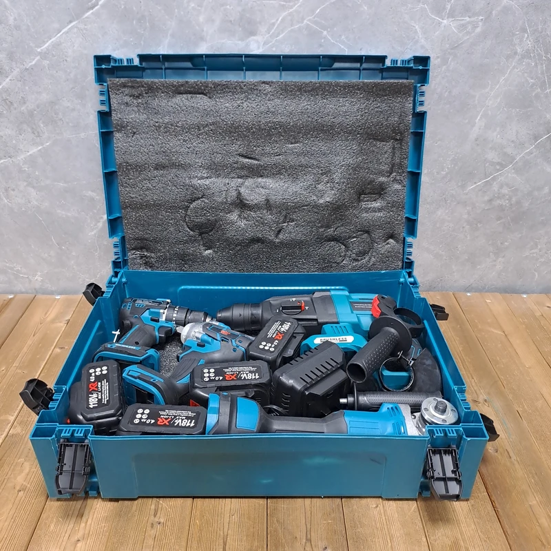 عکس شماره 5 : مجموعه 4 عددی ابزار شارژی صنعتی باس مدل brushless