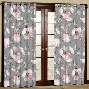   پرده مدل گل دار مخمل پانچی کد 2010 سایز 140x280 سانتی متر