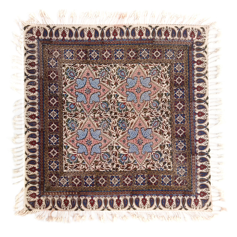 رومیزی قلمکار لوح هنر طرح واگیره کد 200 سایز 60×60 سانتی متر