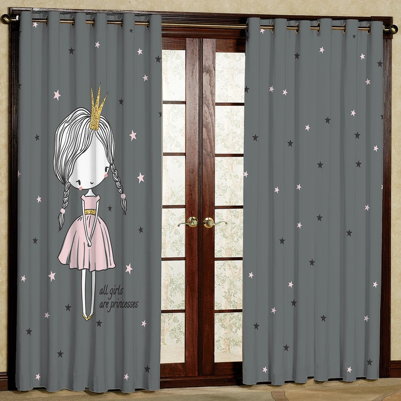   پرده مدل دختر مخمل پانچی کد 1727 سایز 140x280 سانتی متر