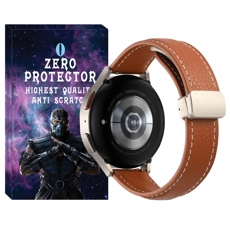 بند زیرو مدل MAG Leather ZR مناسب برای ساعت هوشمند سامسونگ Galaxy watch 3 41mm / Galaxy watch 42mm / Gear Sport / S2 Classic