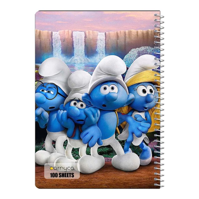 دفتر مشق 100 برگ سیمی کارنیکا طرح اسمورف ها Smurfs کد 48839