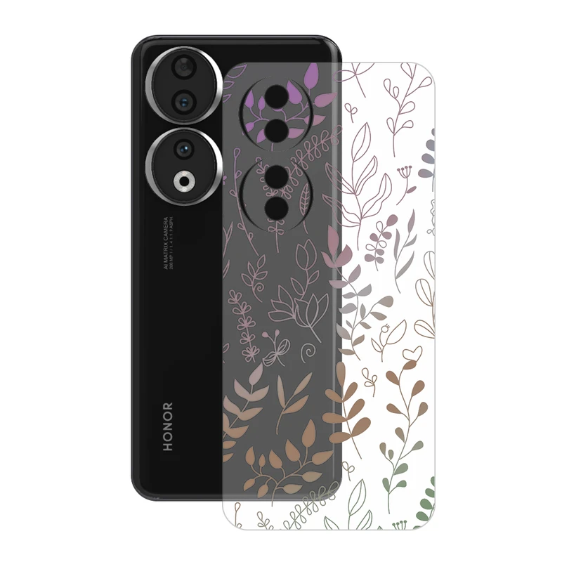 برچسب پوششی ریمکس مدل Clea طرح برگ مناسب برای گوشی موبایل آنر 90