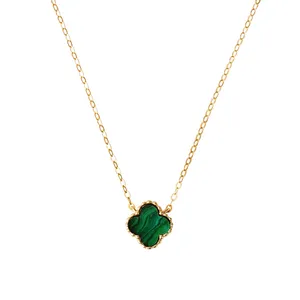 گردنبند طلا 18 عیار زنانه با زنجیر طرح ونکلیف گالری رحمانی مدل 07G