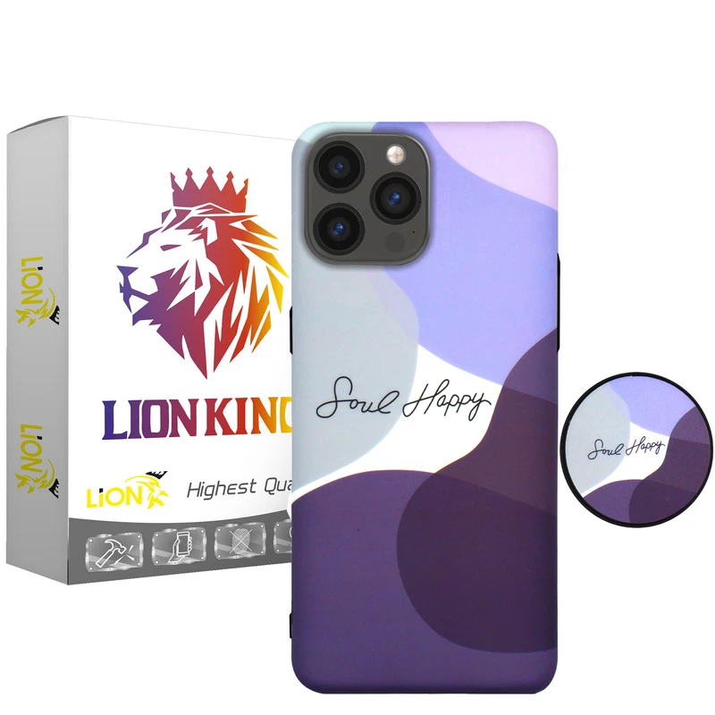       کاور لاین کینگ مدل IMD banafsh مناسب برای گوشی موبایل  اپل IPhone 13 pro  به همراه پایه نگهدارنده