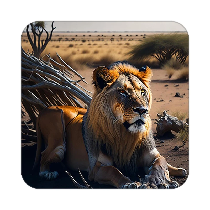 زیر لیوانی کاکتی طرح شیر مدل mp23978