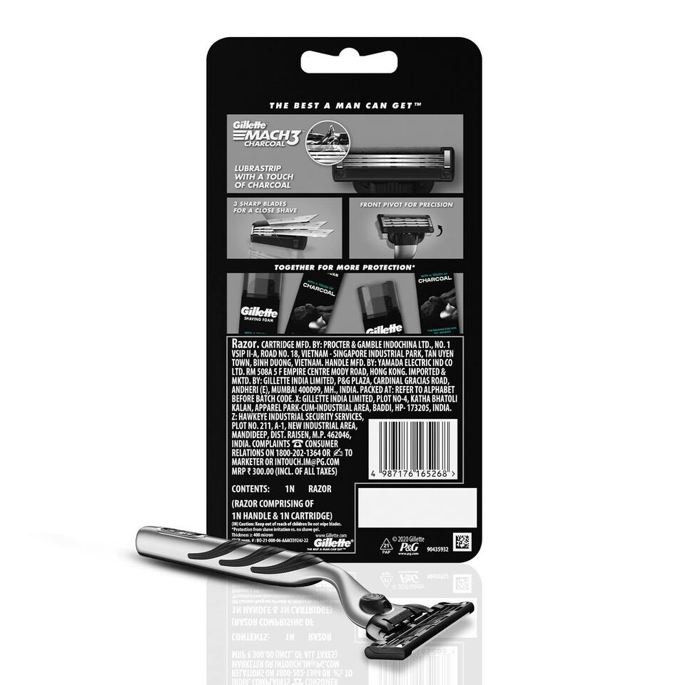 خود تراش ژیلت مدل MACH3 CHARCOAL