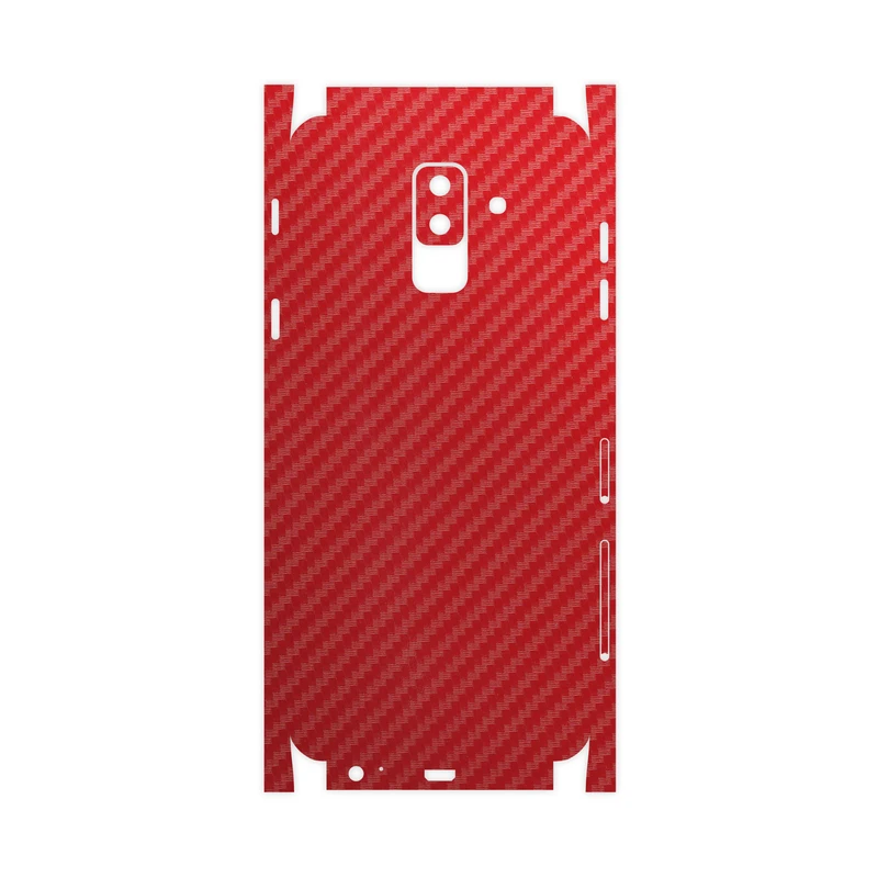 برچسب پوششی ماهوت مدل Red-Fiber-FullSkin مناسب برای گوشی موبایل سامسونگ Galaxy A6 Plus