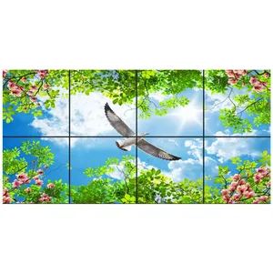 تایل سقفی آسمان مجازی طرح پرواز مرغ دریایی کد 0200 سایز 60x60 سانتی متر مجموعه 8 عددی