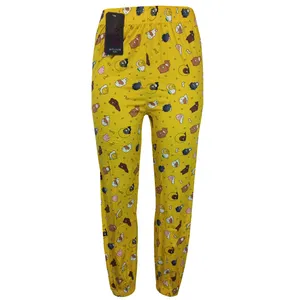 شلوار زنانه مدل relax animals رنگ زرد
