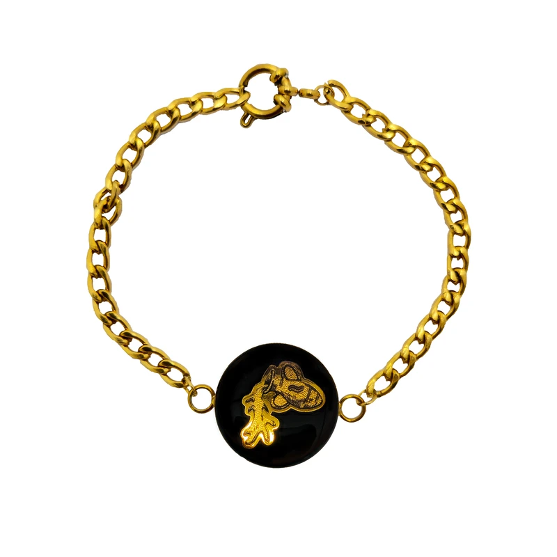 دستبند زنجیری زنانه مارک گلد مدل ماه تولد بهمن رویال کد BS11