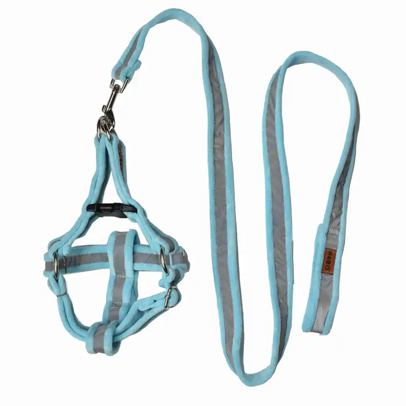 قلاده کتفی و گردنی و بند قلاده سگ طرح مخملی مدل شبرنگی کد m013