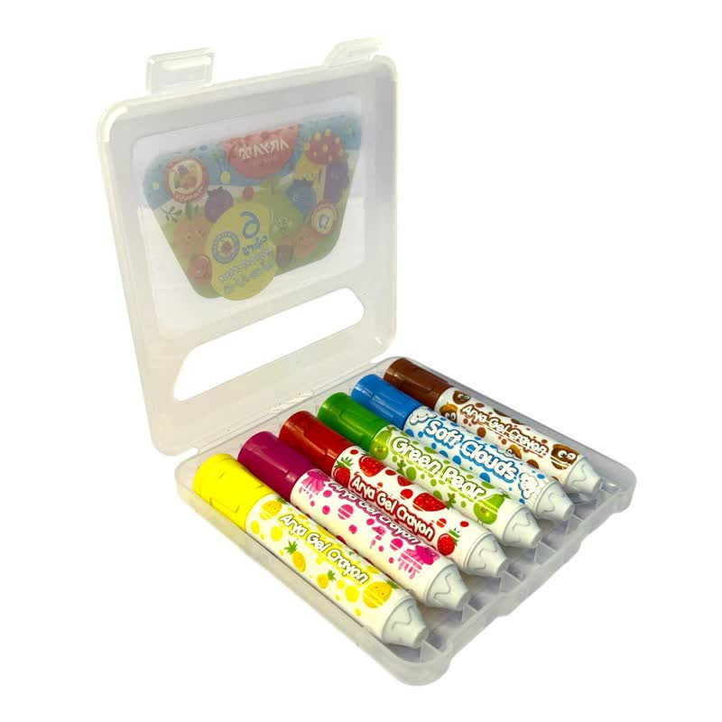 مداد شمعی 6 رنگ ژل کریون آریا مدل 1961