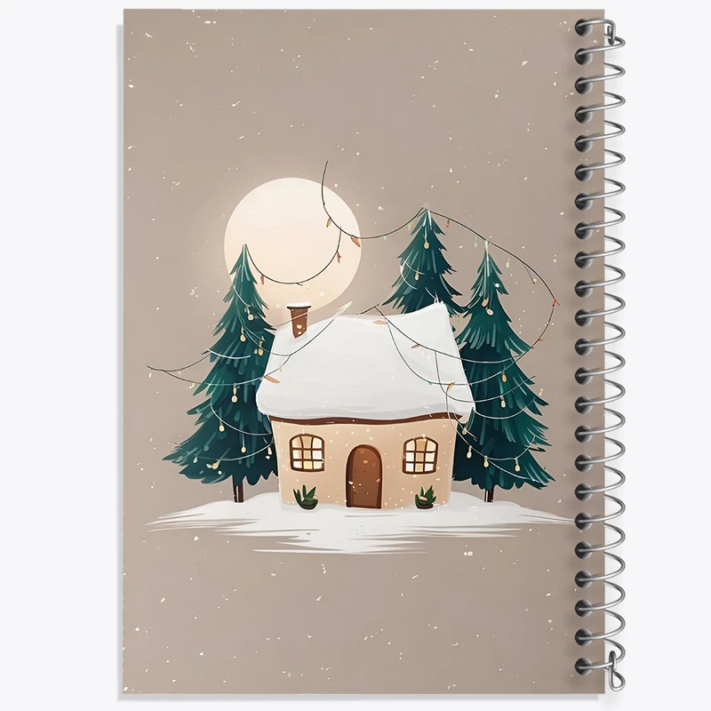 دفتر شطرنجی 50 برگ خندالو طرح خانه ی برفی کد F8254